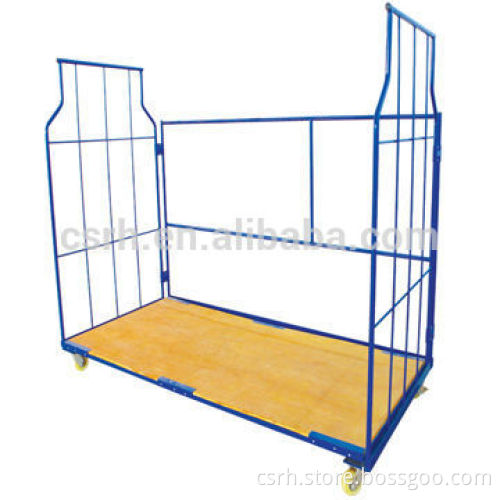 Steel roll container handcart for warehouse